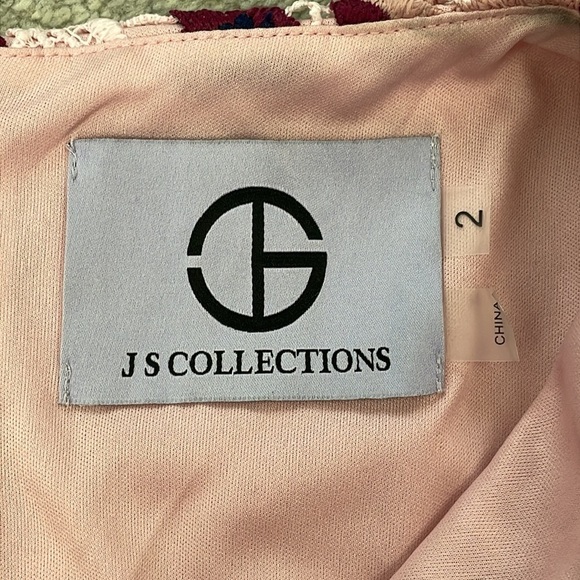 NWT JS Collections Guipure Lace Knee Length Ladys Dress Pink Boysenberry Sz 2 - Picture 7 of 14